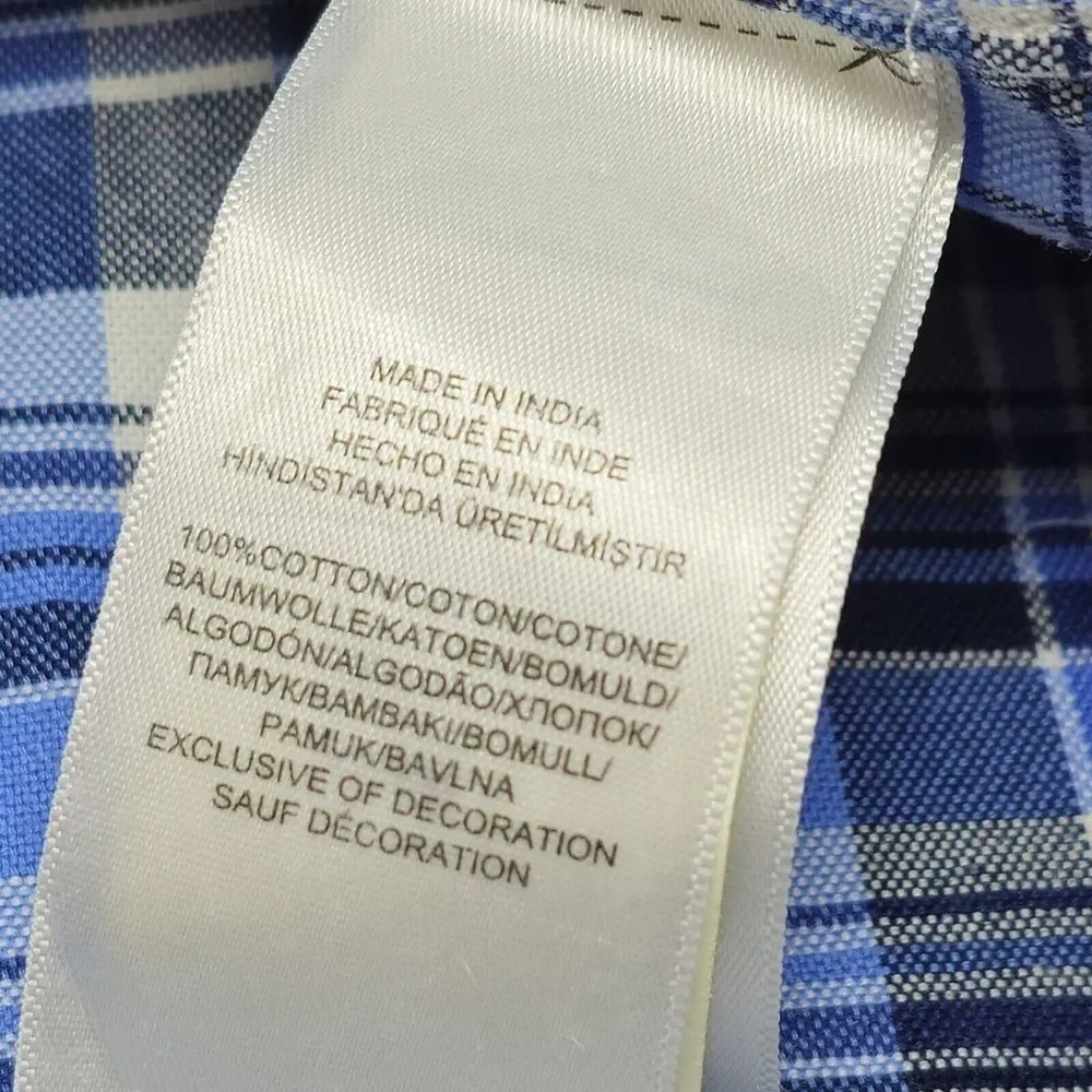 NWT Ralph Lauren Shirt Blue Plaid‎ Classic Fit Designer Classic Preppy Medium